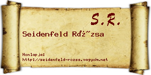 Seidenfeld Rózsa névjegykártya